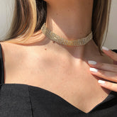 Trendy Full Rhinestone Alloy Necklace